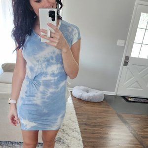 Blue and white dress
